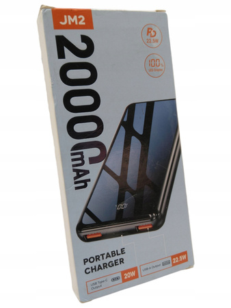 Power Bank 20000 mAh JM2 2xUSB-A USB-C mikroUSB