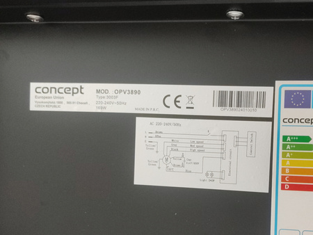 OKAP KUCHENNY  WYSUWANY DO ZABUDOWY CONCEPT OPV3890 LED CZARNY