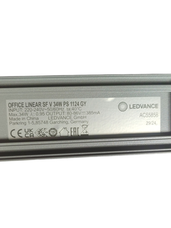 Panel montażowy Office Linear SF V 34W PS 1124 GY 112cm Ledvance