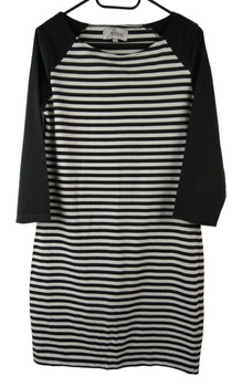 SUKIENKA RESERVED ROZMIAR L BIAŁO-CZARNA W PASKI