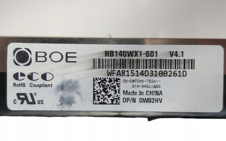 Matryca BOE HB140WX1-601 V4.1 14" 1366x768px
