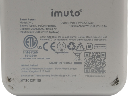 Powerbank IMUTO X4L 20000mAh biały