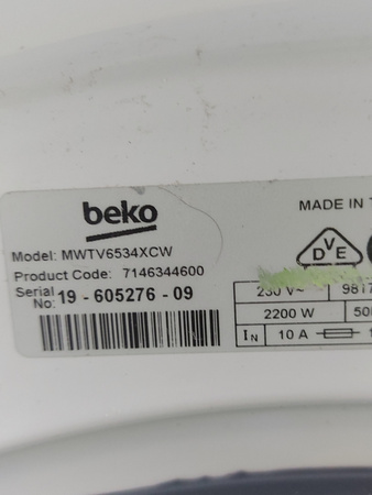 Pralka BEKO MWTV6534XCW 6 kg 1000 obr/min A+++