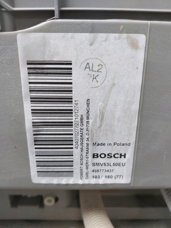 Zmywarka do zabudowy Bosch SMV53L50EU 59,8 cm 12 kompletów A++