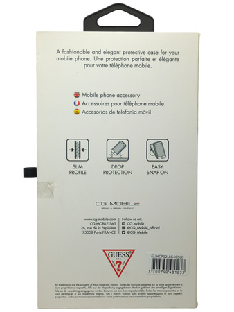 Plecki Case Guess 4G Liquid Glitter - Etui iPhone 12 Pro Max (złoty)