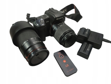 Aparat fotograficzny Sony Alpha DSLR-A350 2x OBIEKTYW 2x BATERIA Z ŁADOWARK