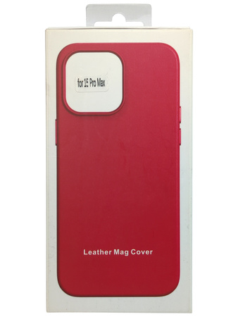 Etui MagSafe Leather Case do Apple iPhone 15 Pro Max Czerwone