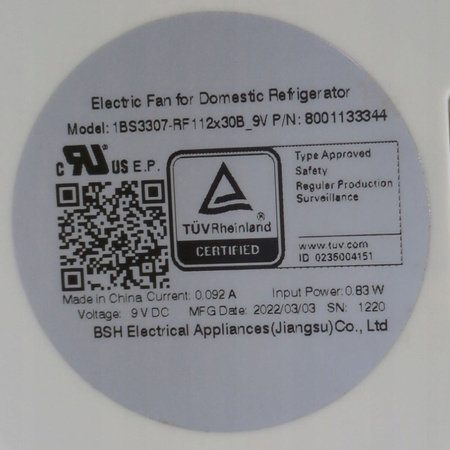 ZESPÓŁ CHŁODZĄCY ZAMRAŻARKI KOMPLETNY 8001021184 BOSCH 20001259 20001086