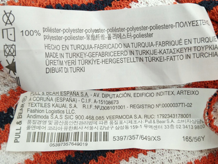 SPÓDNICA PULL&BEAR XS KOLOROWA W PASKI