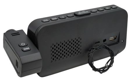 Radio projekcyjne CR1024 FM budzik LCD USB sieciowo-bateryjne