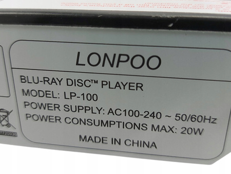 ODTWARZACZ BLU-REY DISC PLAYER LONPOO LP-100