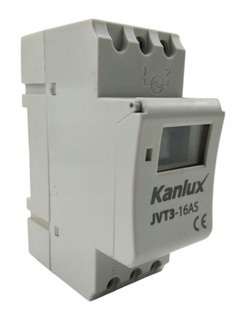Elektroniczny zegar sterujący na szynę TH35 JVT3 KANLUX JVT3-16AS