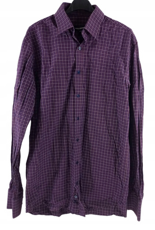 Koszula męska WÓLCZANKA 41 Fioletowa w kratkę