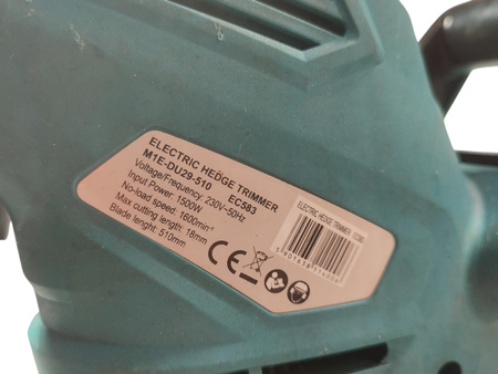 Elektryczne nożyce do żywopłotu 1500W 51cm EC583