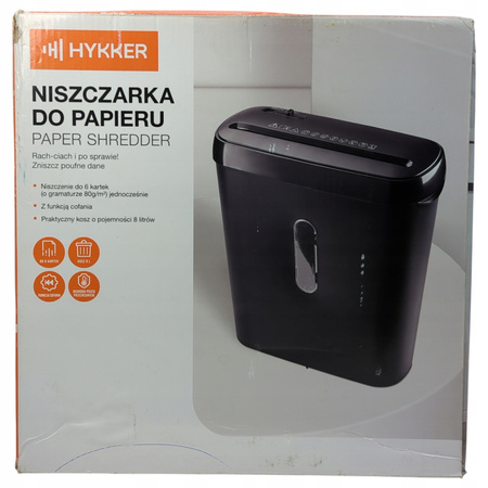 NISZCZARKA DO PAPIERU HYKKER 230274-DS BLACK 8 litrów