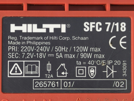 Ładowarka Hilti SFC 7/18 do akumulatorów NiMH NiCd 1,2V-18V