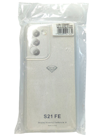 Etui Plecki do Samsung Galaxy S21 FE bezbarwny brokatowy