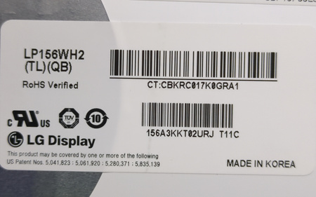 Matryca LG LP156WH2 TL QB 15.6" HD 1366x768 LED Błyszcząca​