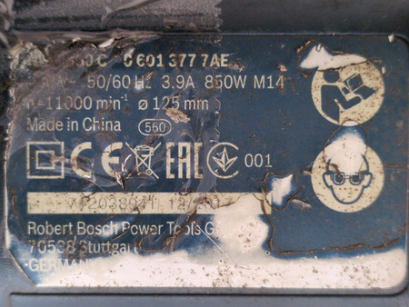 Szlifierka kątowa BOSCH GWS 850 C 850W 125mm 11000obr/min
