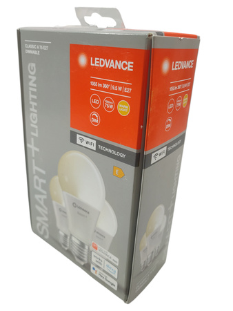 Żarówka LED Classic A75 E27 Dimmable 1055lm 9,5W=75W 3 szt. WiFi Ledvance