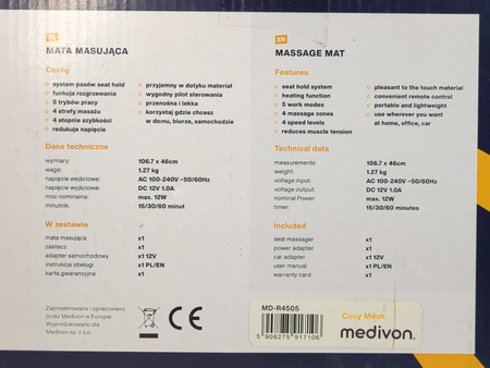 Mata masująca MEDIVON Cosy Mesh (MD-R4505)