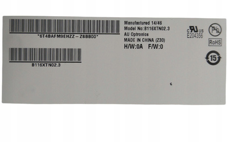 Matryca AUO B116XTN02.3 11,3" 1366x768 TN