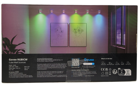 Kinkiety Govee RGBICW H6088 Cube Wall Sconces 950lm 2700K - 6 sztuk