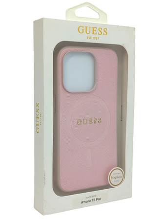 Etui Guess Plecki MagSafe do Apple iPhone 15 Pro różowe