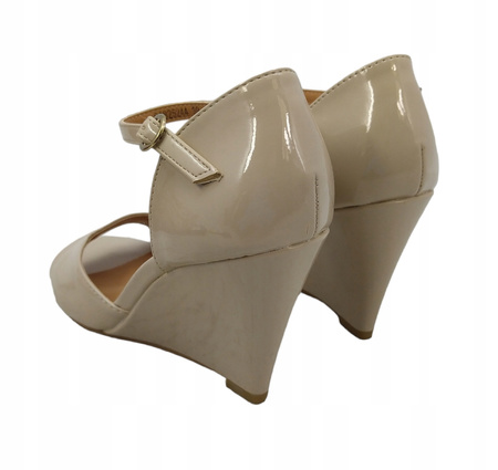 Sandały na koturnie Damskie Beżowe ROZ.39.T.TACCARDI