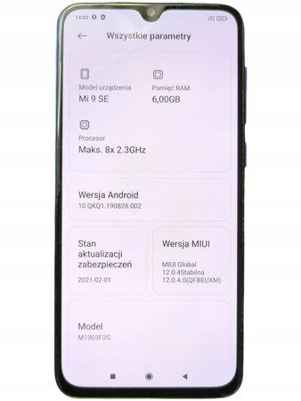 Smartfon Xiaomi Mi 9 SE M1903f2G 6/128GB Niebieski