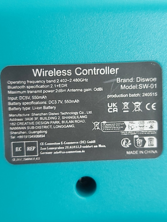 Kontroler Bezprzewodowy Pad do Nintendo Switch Diswoe N-SL