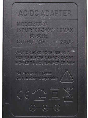 Zasilacz TZ-07 21V 2A
