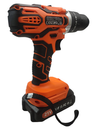 Wiertarko-wkrętarka akumulatorowa 21V (21VDZ) z walizką i akcesoriami