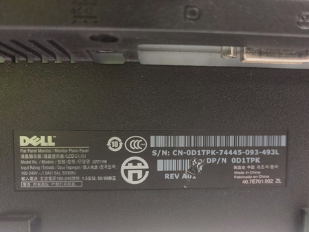 Monitor Dell U2211Ht 21,5" Full HD IPS VGA DVI DisplayPort USB czarny