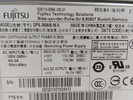 Zasilacz FUJITSU DPS-300AB-56 A 300W