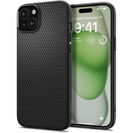 ETUI DO IPHONE 15 PLUS SPIGEN LIQUID AIR CZARNY MATOWY