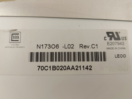 Matryca CHIMEI N173O6 -L02 Rev.C1 17,3" 1600x900 40pin Błyszcząca