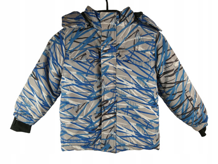 KURTKA ZIMOWA DZIECIĘCA MOUNTAIN ROZMIAR 104 SZARA WE WZORY