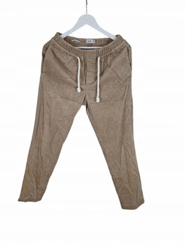 Closed Męskie Spodnie Sztruksowe Beżowe