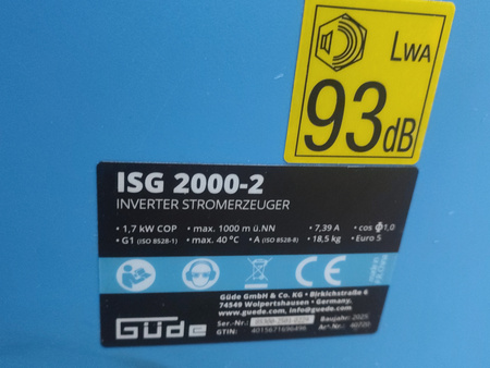 Agregat prądotwórczy GUDE ISG 2000-2 inwertorowy benzynowy 2000W