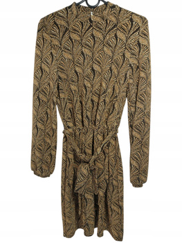 SUKIENKA DZIANINOWA POŁYSKUJĄCA MOHITO ROZMIAR XS CZARNO-ZŁOTY