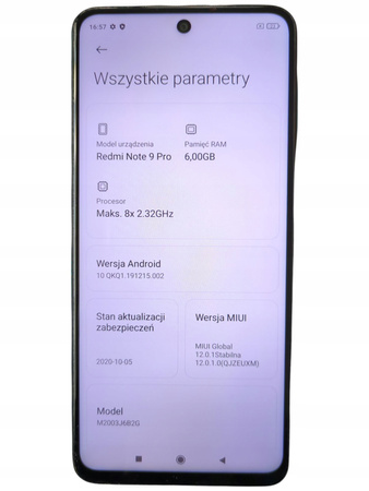 Smartfon Xiaomi Redmi Note 9 Pro M2003J6B2G 6/128GB 6,67" 64Mpix Niebieski