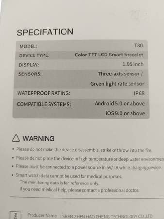 Smartwatch Poounur T80 Różówy