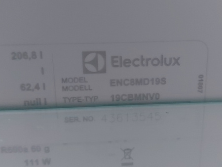 Lodówka do zabudowy ELECTROLUX ENC8MD19S 188.4 cm Pełny No Frost 207/62 L