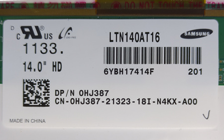 Matryca LCD Samsung LTN140AT16 14" 1366x768 40pin matowa