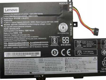 Bateria do laptopa Lenovo L16L3PF2
