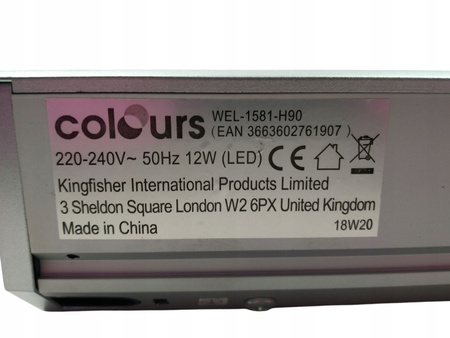 Lampa podszafkowa LED Colours Balta 1 x 12 W srebrna z gniazdem