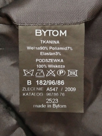 Marynarka męska BYTOM Rozmiar 182/96 Czarna