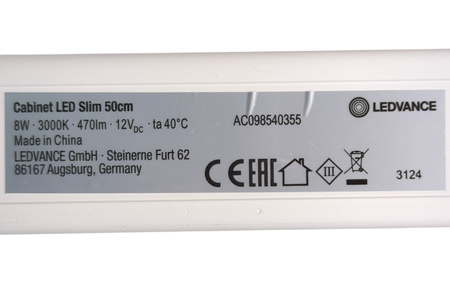 Listwa LED podszafkowa Ledvance Cabinet Slim 50 cm 10W 470lm 3000K