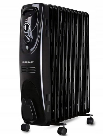 Grzejnik elektryczny olejowy Aigostar Tummie 33JIF 2500W Czarny (330000JIF)